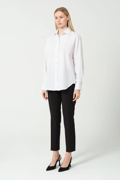 Polo Yaka Sırt Dekolteli Gömlek - 9