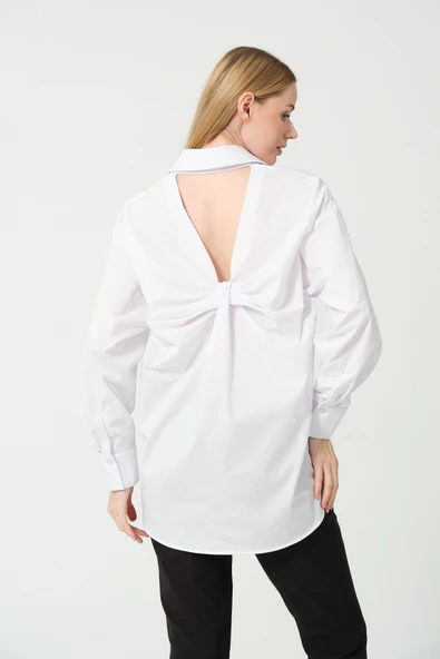 Polo Yaka Sırt Dekolteli Gömlek - 2