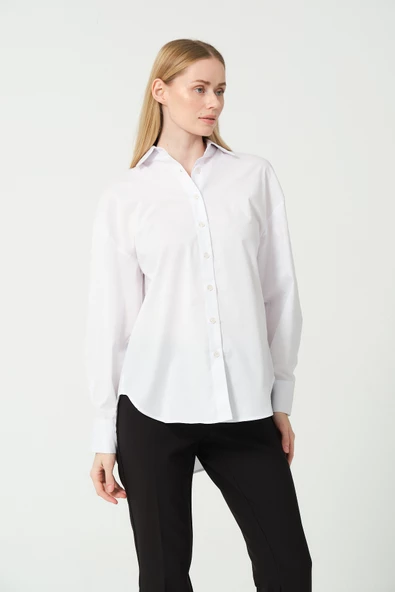 Polo Yaka Sırt Dekolteli Gömlek - 6