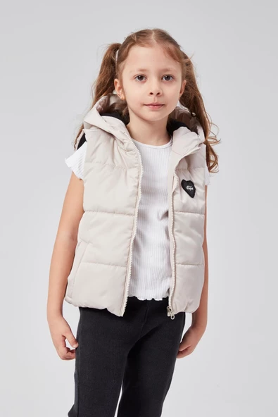 Kapüşonlu Kız Çocuk Şişme Yelek 51307 - 8