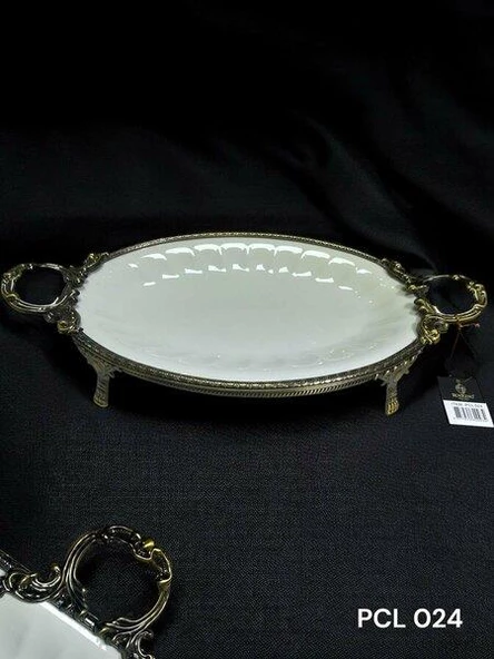 Royking Elegance Oval Sunum Tabak Antique 46 Cm PCL 024