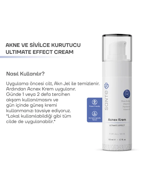 Sante Plus Gözenek Sivilce ve Siyah Nokta Karşıtı Acnex Krem 50 ML - 4