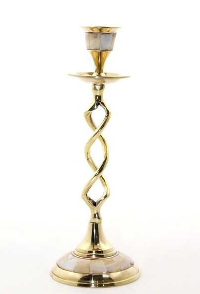 Tekli Pirinç Sedefli Şamdan 5078 ürün görseli