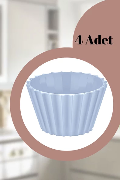 Safir Kristal Çerezlik Kase 4 Adet 200ml Mavi - 2