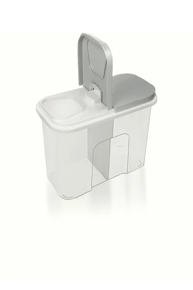 2 Bölmeli Erzak Kabı Kapaklı 2100ml Gri - 3