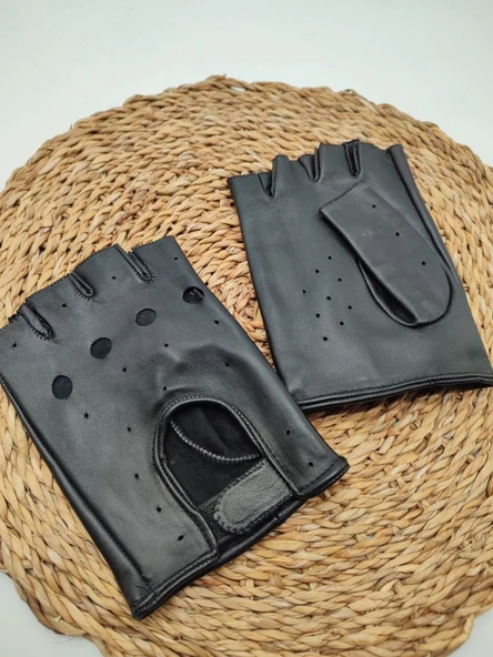 Kesik Parmak Erkek Deri Eldiven - 8
