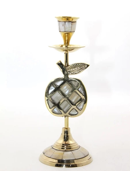 Pirinç Sedefli Tekli Şamdan 1636 ürün görseli