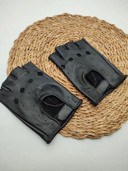 Kesik Parmak Erkek Deri Eldiven - 7