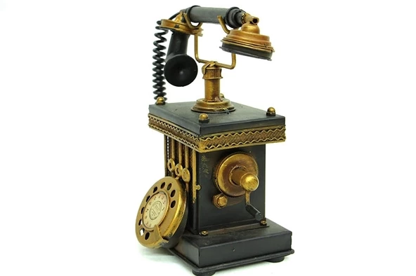 Dekoratif Metal Telefon Kumbaralı - Resim 2