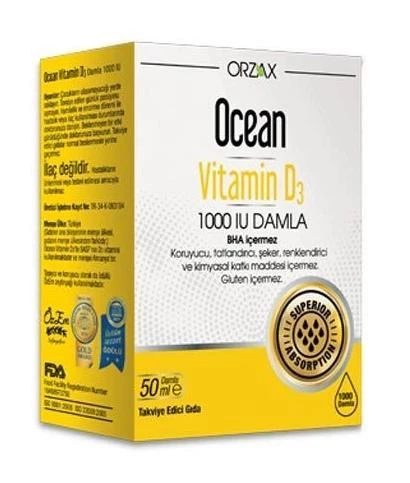 Orzax Ocean Vitamin D3 1000 IU Damla 50 ml