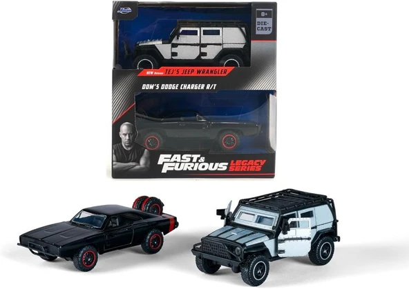 Jada Fast and Furious Tej's Jeep Wrangler Dom's Dodge Charger R/T Model Araba - 2