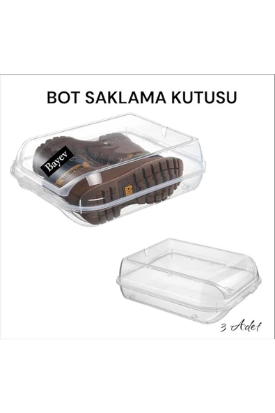 3 Adet Bot Saklama Kutusu Maxi Boy Ayakkabı Saklama Kutusu Kışlık Ayakkabılık Düzenleyici - Resim 2