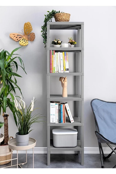 Shelf 6 Katlı Düzenleyici Raf Ünitesi Kitaplık, Banyo, Mutfak Rafı. Ayakkabılık, organizer - Resim 3