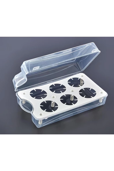 Çay Bardağı Taşıma Kutusu Şeffaf Plastik 6 Bardak Kapasiteli Piknik Kutusu - 5