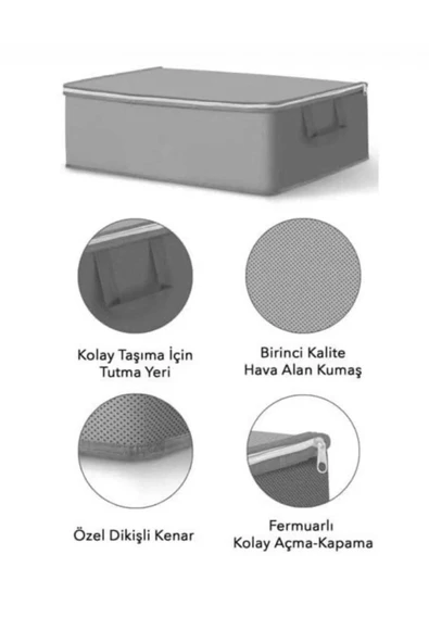 STD 6 Adet Büyük Boy Antrasit Bazaaltı Hurç 64 X 45 X 22 Cm Klasik - 4