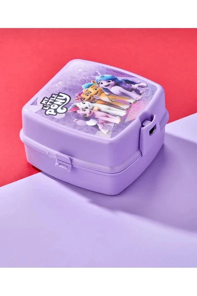 Pony Model Kendinden Kaşıklı 4 Bölmeli 2 Katlı Beslenme Kutusu - Bölmeli Beslenme Kabı - Resim 2