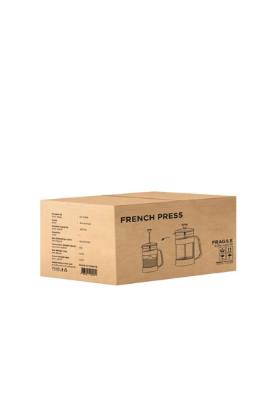 2 Adet Barista 400 Ml French Press Siyah Bitki Çayı Demleme İçin Özel Tutma Saplı - 2
