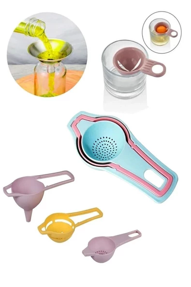 3 lü Yumurta Ayırıcı & Çay Süzgeci & Mini Huni - 3