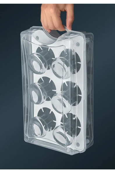 Çay Bardağı Taşıma Kutusu Şeffaf Plastik 6 Bardak Kapasiteli Piknik Kutusu - 2