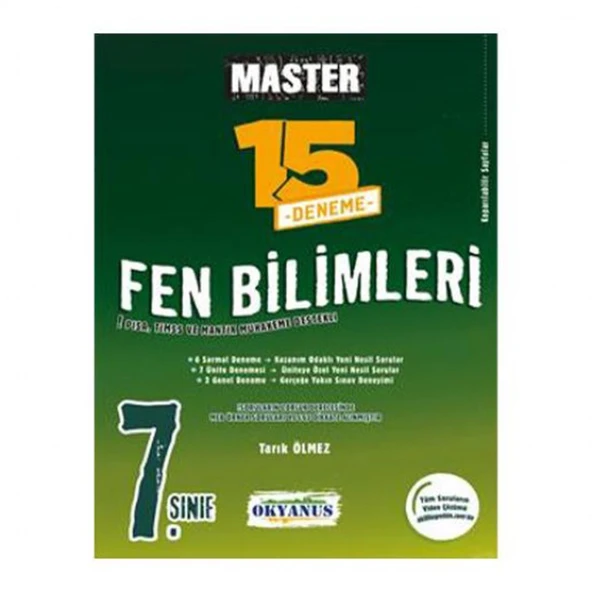 Okyanus 7.Sınıf Master 15 Fen Bilimleri Denemesi