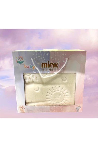 -Mink Sense Baby Bebek Battaniyesi -Fildişi Renk (Özel Kutusunda)