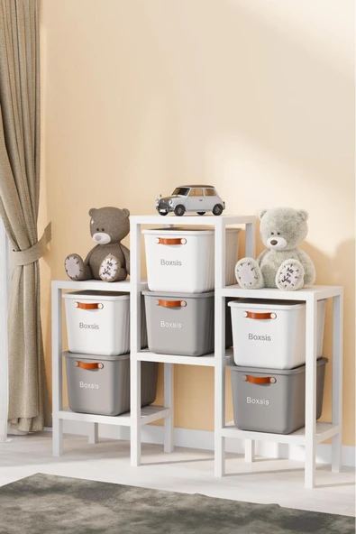 Ombeg Beyaz 6 Katlı Düzenleyici Raf Ünitesi Kiler Dolabı  Kitaplık Banyo Rafı Mutfak Organizeri - Resim 4