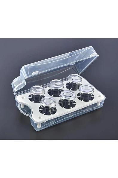 Çay Bardağı Taşıma Kutusu Şeffaf Plastik 6 Bardak Kapasiteli Piknik Kutusu - 4