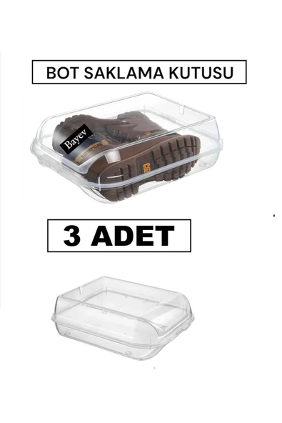 3 Adet Bot Saklama Kutusu Maxi Boy Ayakkabı Saklama Kutusu Kışlık Ayakkabılık Düzenleyici