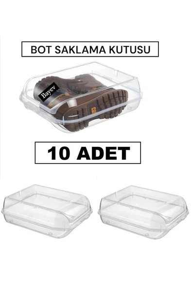10 Adet Bot Saklama Kutusu Maxi Boy Ayakkabı Saklama Kutusu Kışlık Ayakkabılık Düzenleyici ürün görseli