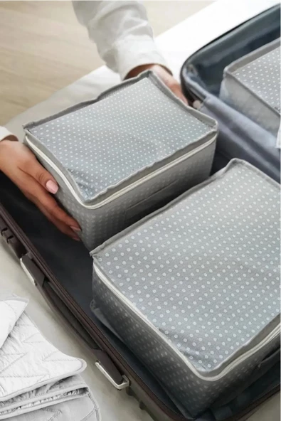 6 Parça Bavul Organizer Set Çok Amaçlı Pratik Kullanım Valiz Düzenleyici Seyahat Çantası Organizeri - 2
