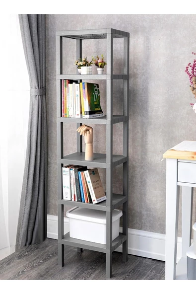 Shelf 6 Katlı Düzenleyici Raf Ünitesi Kitaplık, Banyo, Mutfak Rafı. Ayakkabılık, organizer - Resim 2