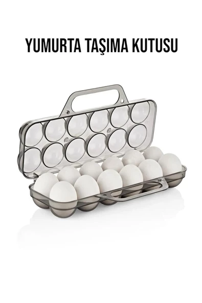 Saplı Yumurtalık Taşıma Kutusu, Piknik Yumurta Taşıma Kabı, 12'li ürün görseli