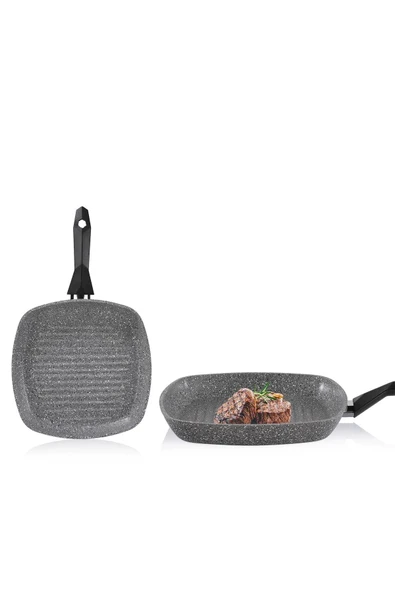 Cory Serisi Wok- Krep- Grill- Sahan 4'lü Set Çeyiz Seti Tava Set - Resim 3