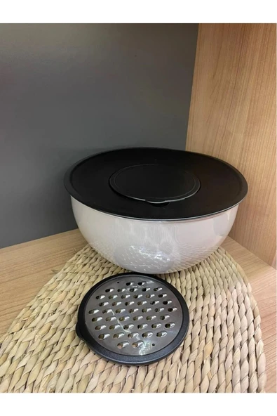 Rendeli Karıştırma Kabı Plastik Kase Seti Saklama Kabı Rende Fonksiyonlu Karıştırıcı Mutfak Seti - 3