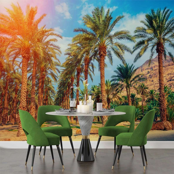 Hindistan Cevizi Ağaç Manzaralı Duvar Kağıdı - Resim 5