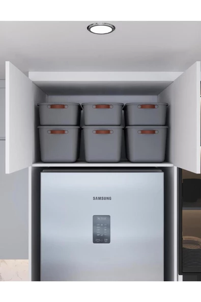 Boxsıs 3 Adet 15 ve 3 Adet 10 Lt Düzenleyici Kapaklı Kutu Storage Dekoratif Dolap Içi Organizer