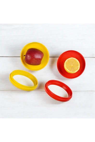 4 Adet Fresh Cup Kesilmiş Limon Elma vs Tazeliğini Koruyan Saklama Kabı Soğan Kutusu - Resim 6
