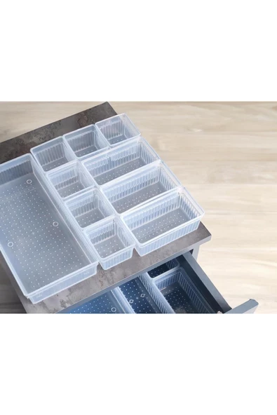 Bade 18 Parça Çekmece İçi Düzenleyici - Ofis Düzenleyici Kalemlik Makyaj Organizeri Kutu - Resim 2