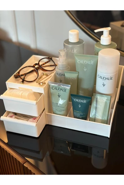 Rose Çekmeceli Makyaj Organizer Katlı Kozmetik Parfüm Krem Serum Oje düzenleyici - 3
