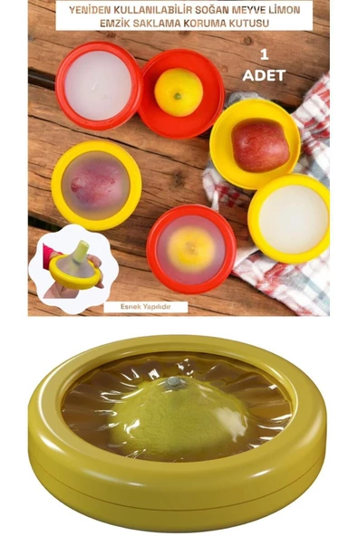 Yeniden Kullanılabilir 1 Adet Soğan Meyve Sebze Limon Tazeliğini Koruyan Fresh Kap - Resim 3