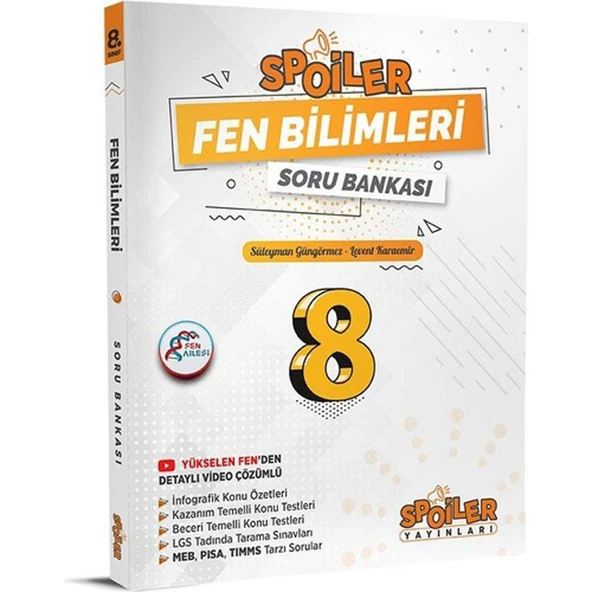Spoiler 8.Sınıf Spoiler Fen Bilimleri Soru Bankası