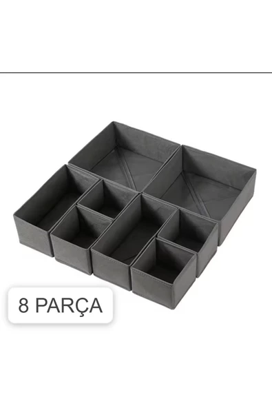 Coco 8 Parça Çekmece Içi Kutu Seti Dolap Kıyafet Çamaşır düzenleyici Organizer - Resim 2
