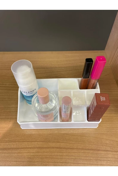 Golden Masaüstü Makyaj Organizeri Ruj Standı Serum Parfüm Kalemlik Makyaj Fırçası Düzenleyici Raf - 3