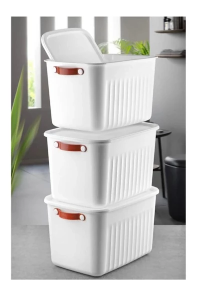 2 Adet  Patates Soğan Saklama Kutusu Kapaklı Çok Amaçlı Kutu Organizer -Asorti - Resim 3