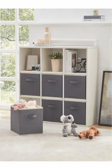 Kumaştan Dolap Içi Çamaşır Oyuncak Düzenleyici Kapaksız Saklama Kutusu Organizer 30x30x30 Cm 1 Adet - Resim 3
