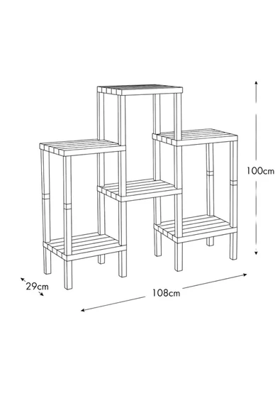 Shelf Piramit 6 Lı Beyaz Plastik Raf Ünitesi Çiçeklik, Banyo, Mutfak Rafı, Ayakkabılık, kitaplık - 6