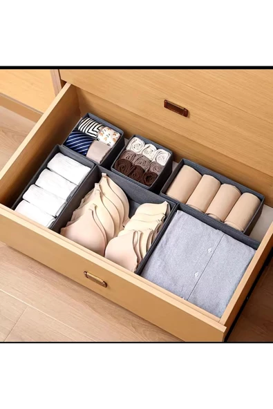 Coco 4 Parça Çekmece Içi Düzeleyici Kutu Seti Dolap Kıyafet Çamaşır çorap Çamaşır Organizer - Resim 4