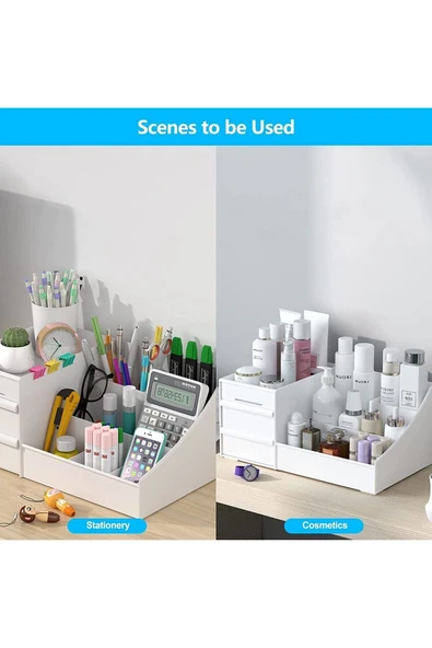 3 Adet Rose Makyaj Organizer Çekmeceli Katlı Kozmetik Parfüm Serum Düzenleyici çok gözlü Ruj Rafı - 6