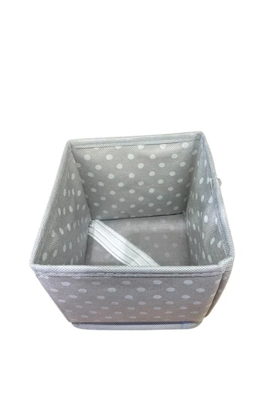 Coco Puantiyeli Çok Amaçlı 4'lü Set Çekmece Düzenleyici Çorap Iç Çamaşırı Şal Organizer Kumaş Kutu - Resim 6