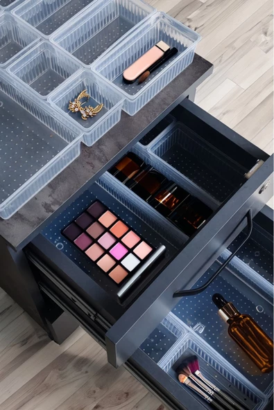 Bade 18 Parça Çekmece İçi Düzenleyici - Ofis Düzenleyici Kalemlik Makyaj Organizeri Kutu - Resim 3